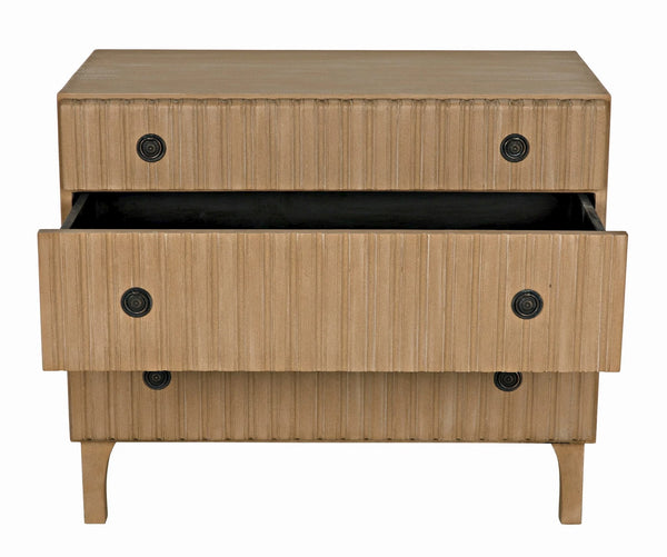 Daryl Mahogany Dresser with Brass Pulls in Weathered Finish