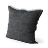 Malia 20L x 20W Black and Teal Fabric Fringed Pillow Cover
