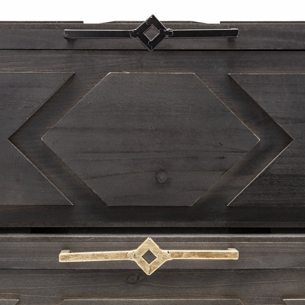 Cassia Set of 2 Brown Wooden Boxes