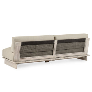 Livia Teak Outdoor Sofa in Taupe Acrylic