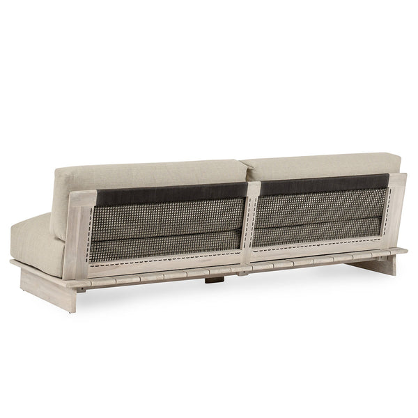 Livia Teak Outdoor Sofa in Taupe Acrylic