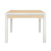 SQUARE TWO DRAWER GAME TABLE IN MATTE WHITE LACQUER FRAME AND INSET NATURAL GRASSCLOTH
