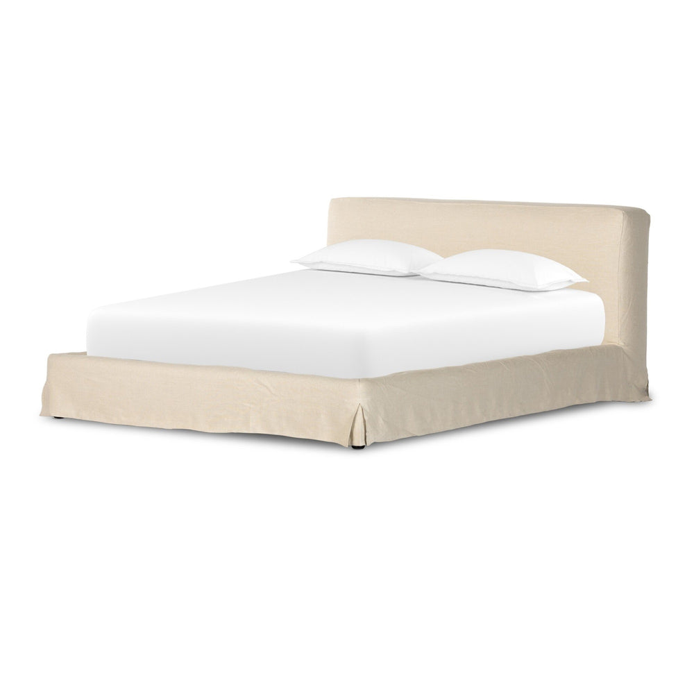 Aidan King Size Slipcover Bed - Brussels Natural