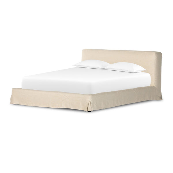 Aidan King Size Slipcover Bed - Brussels Natural
