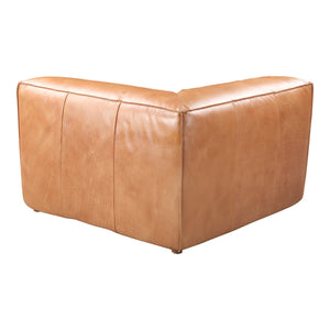 Moe's Luxe Corner Chair in Tan Leather