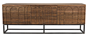 Casanova Sideboard in Dark Walnut with Industrial Steel Accents