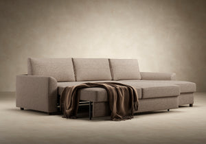 NEAH SOFA BED, CURVED W/LOUNGER, 71"X77"