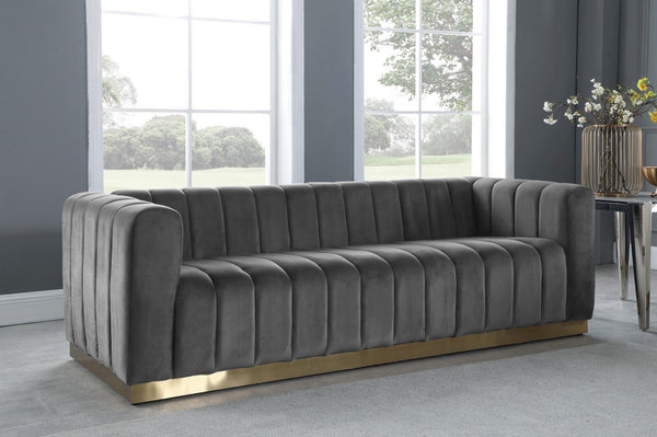 Francis Sofa In Grey Velvet