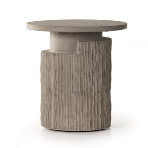 Huron Outdoor End Table In Textured Flint