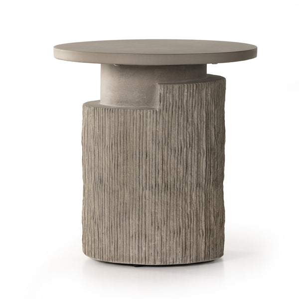Huron Outdoor End Table In Textured Flint