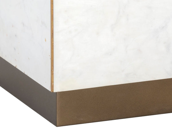 DAINES END TABLE - WHITE MARBLE