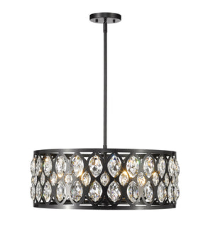 Dealey 6 Light Chandelier in Matte Black Finish