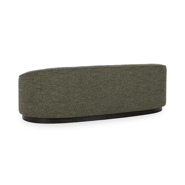 Beverly Upholstered Sofa in Antique Green with Curved Silhouette