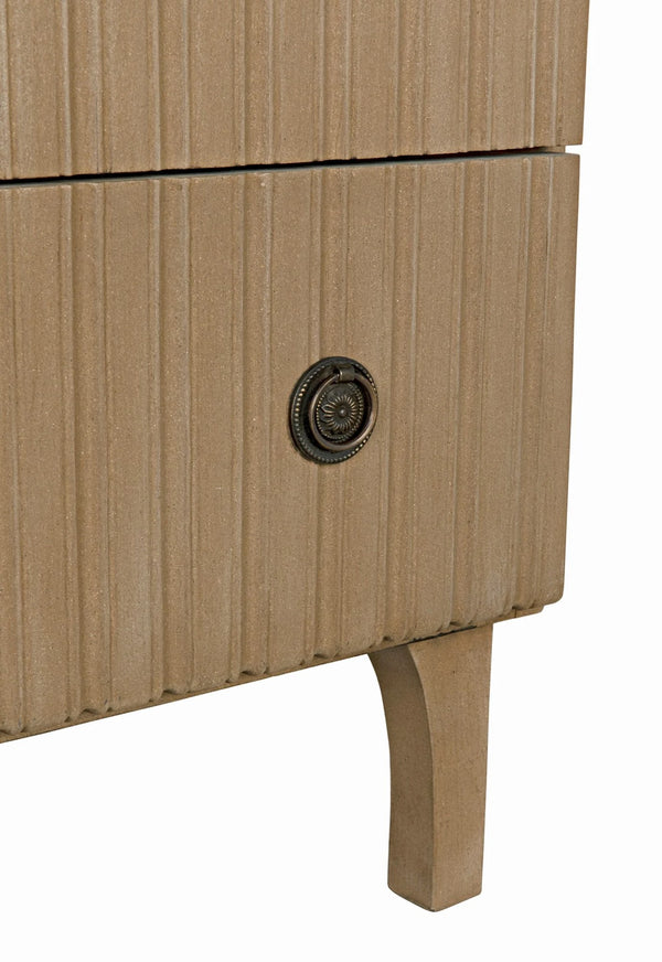 Daryl Mahogany Dresser with Brass Pulls in Weathered Finish