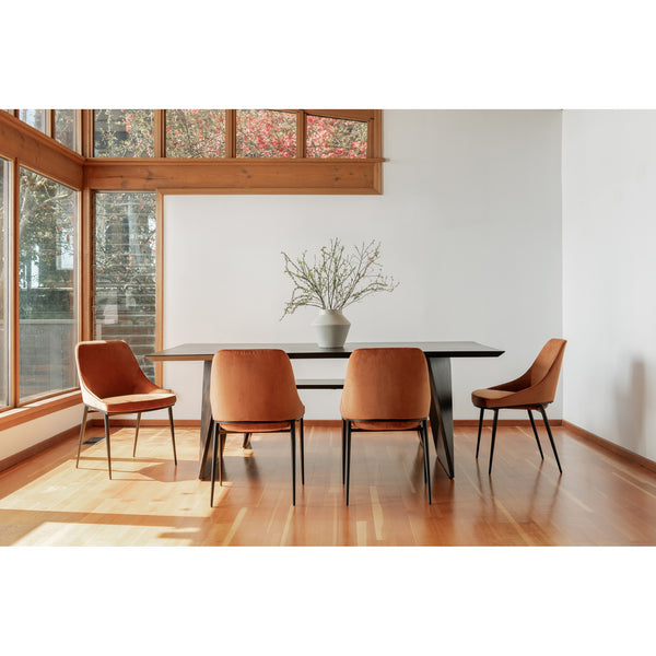 Moe's Sedona Dining Chair Amber Velvet - Set of 2