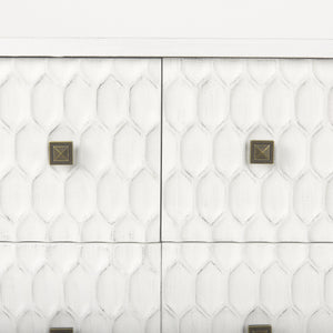 Savannah White Fir Veneer w/ Gold Metal Accents 6-Drawer Sideboard