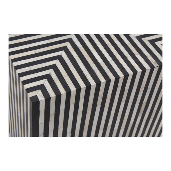 Terning Side Table in Black and White Camel Bone