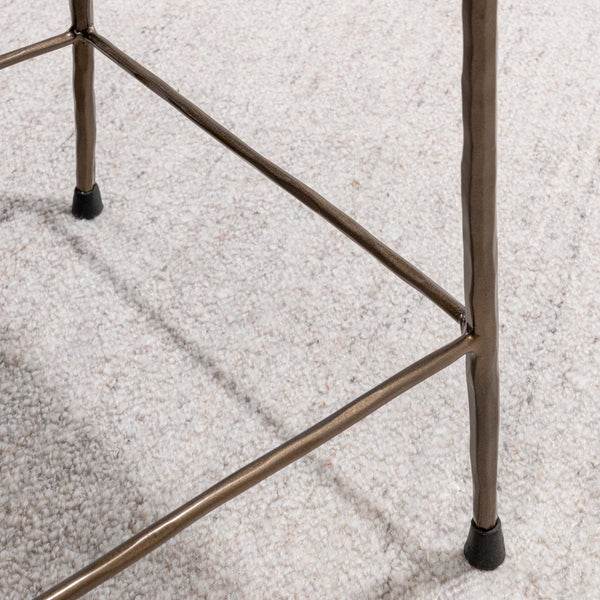 Classic Home Bose Hide Counter Stool with Iron Frame