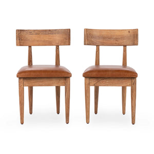 Alvaro Leather Dining Chair Set of 2 - Golden Wheat