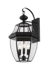 Westover 3 Light Outdoor Wall Sconce in Black Finish