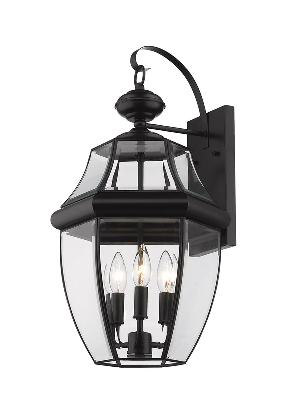 Westover 3 Light Outdoor Wall Sconce in Black Finish