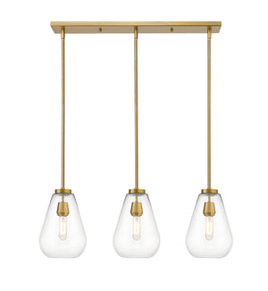Ayra 3 Light Island/Billiard in Olde Brass Finish