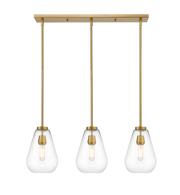 Ayra 3 Light Island/Billiard in Olde Brass Finish