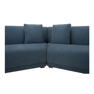 Moe's Fraser 3 Piece Modular Sectional in Deep Blue