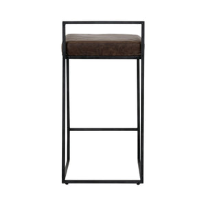 Belfort Leather Counter Stool - Cocoa Brown