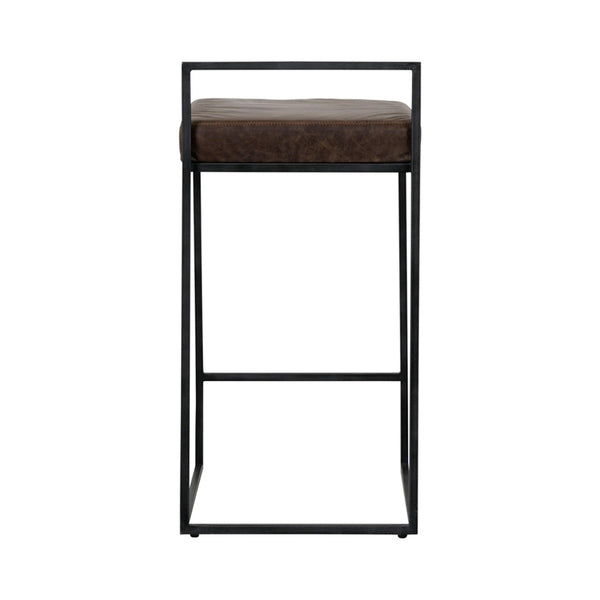 Belfort Leather Counter Stool - Cocoa Brown