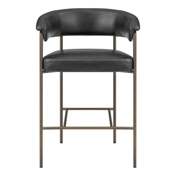 Kaiden KD Faux Leather Counter Stool, Cano Black 
