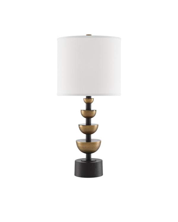 Chastain Table Lamp In Antique Brass & Black