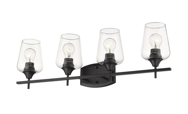Joliet 4 Light Vanity in Matte Black Finish