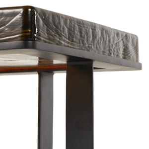 Giselle End Table In Amber Cast Glass
