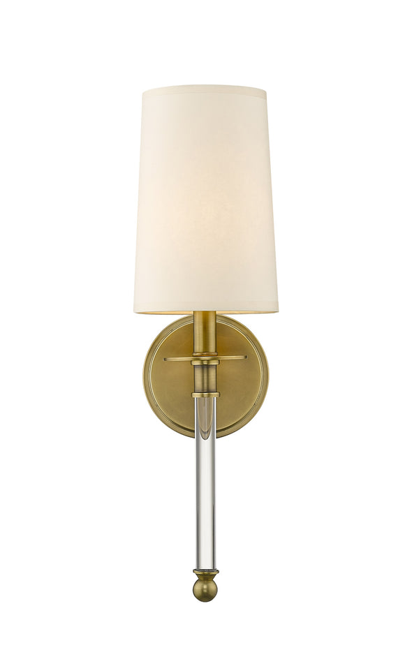 Mila 1 Light Wall Sconce in Rubbed Brass Finish
