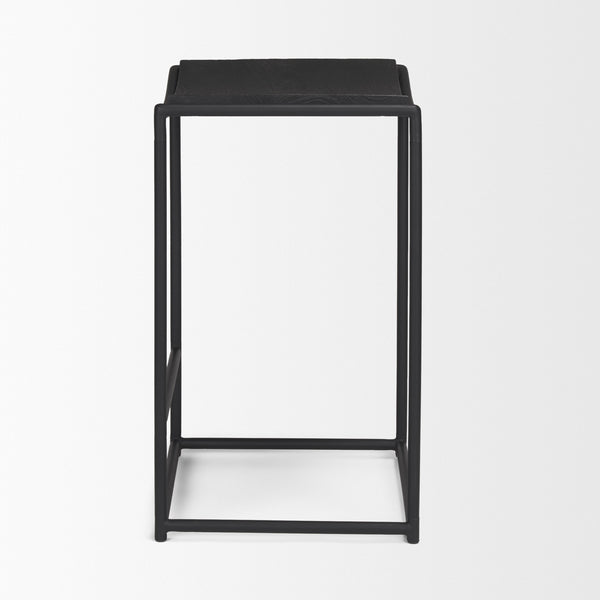 Taniel Textured Black Wood w/ Black Metal Counter Stool