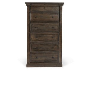 Adelaide Solid Wood 6-Drawer Chest in Cocoa Brown