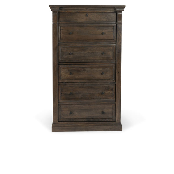 Adelaide Solid Wood 6-Drawer Chest in Cocoa Brown