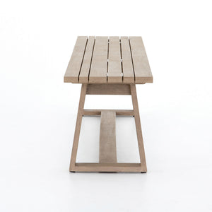 Atherton Outdoor Dining Bench in Brown