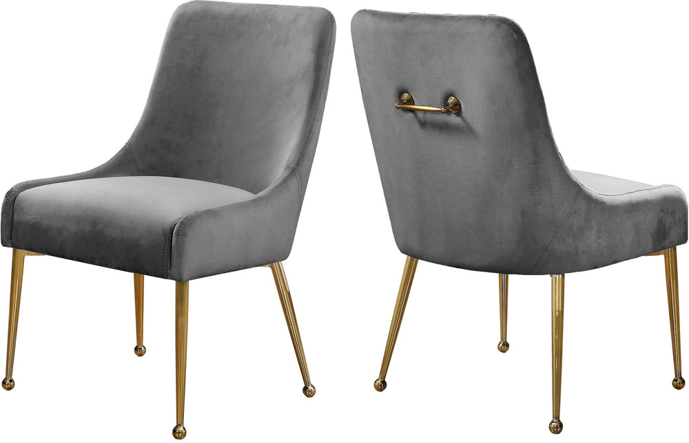 Irvin Dining Chair In Grey Velvet