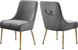 Irvin Dining Chair In Grey Velvet