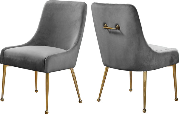Irvin Dining Chair In Grey Velvet