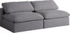 Carmen Cloud Modular Armless Sofa In Grey Linen Fabric