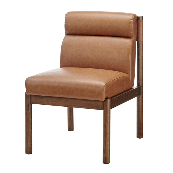 Micah Faux Leather Dining Side Chair, Vintage Cider