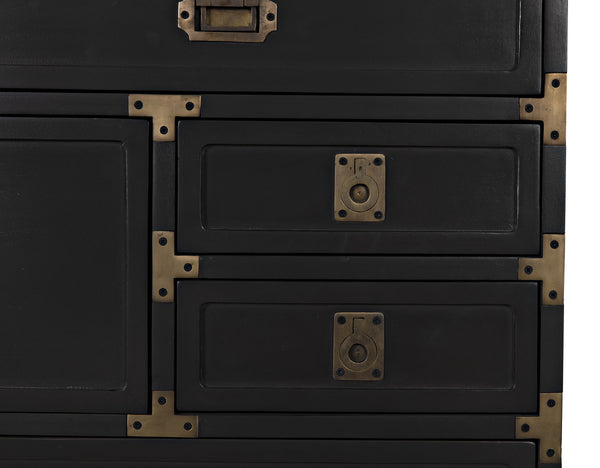 Charles Chest in Pale Mahogany with Brass Handles