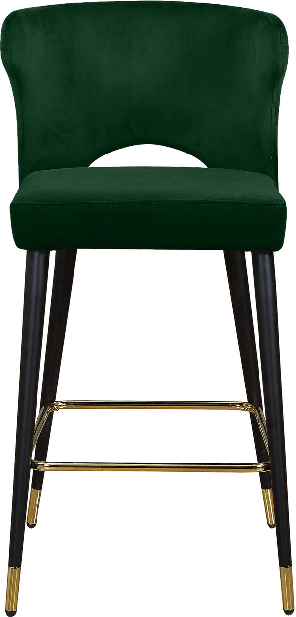 Allan Stool In Green Velvet