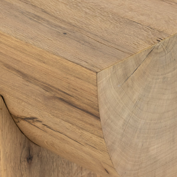 Elbert Console Table In Rustic Oak Veneer