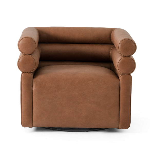Evie Swivel Chair In Palermo Cognac