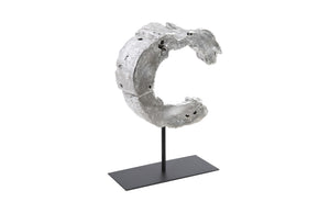 Cast Eroded Wood Circle on Stand
