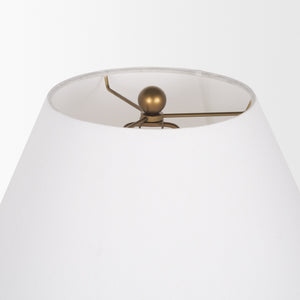 Sadiyah Antiqued Gold Brushed Metal w/ Cream Shade Table Lamp